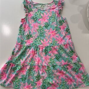 Lilly Pulitzer Pink and Green Ruffled Tiered Sundress